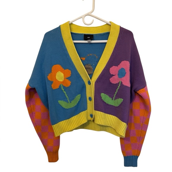Lazy Oaf Multicolor Flower Sweater Size Medium - Picture 1 of 8